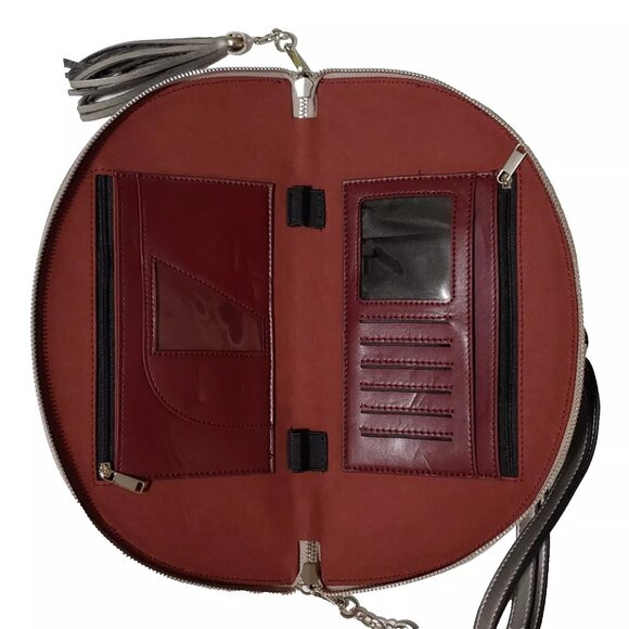 Lux and Nyx Fan Bag Convertible Crossbody Shoulder Bag Large version Silver Gray - Picture 12 of 12